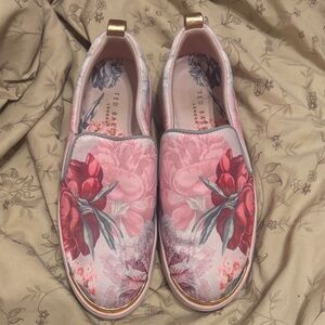 Ted Baker London Tancy Floral Pink Slip-On Shoes